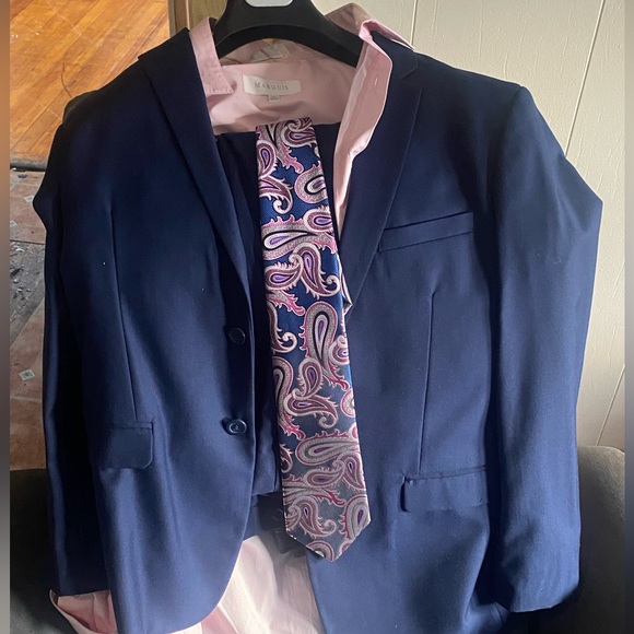 Full Blue/Pink Suit Set with Shoes